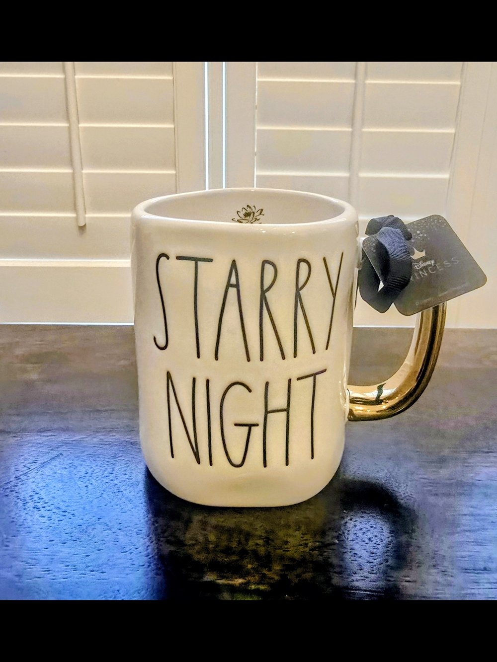 Rae Dunn Disney Princess Starry Night Double Sided Mug with Gold Handle -  HTF